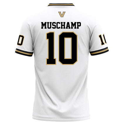 Vanderbilt - NCAA Football : Whit Muschamp - White Football Jersey-1
