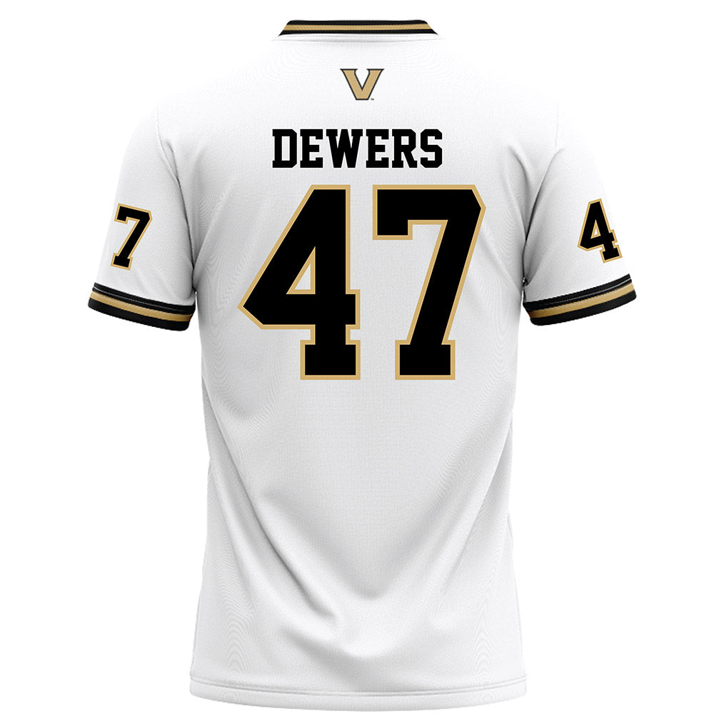 Vanderbilt - NCAA Football : Justin Dewers - White Football Jersey-1
