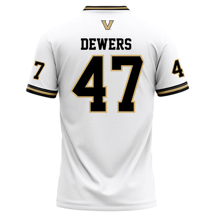 Vanderbilt - NCAA Football : Justin Dewers - White Football Jersey-1