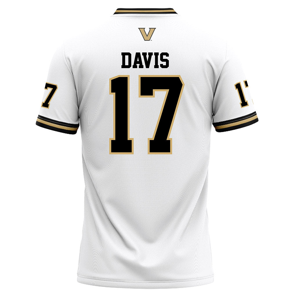 Vanderbilt - NCAA Football : Mark Davis - White Football Jersey-1
