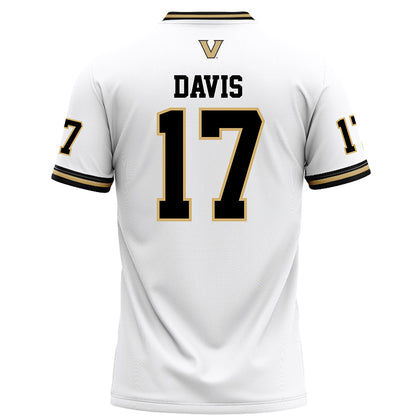 Vanderbilt - NCAA Football : Mark Davis - White Football Jersey-1