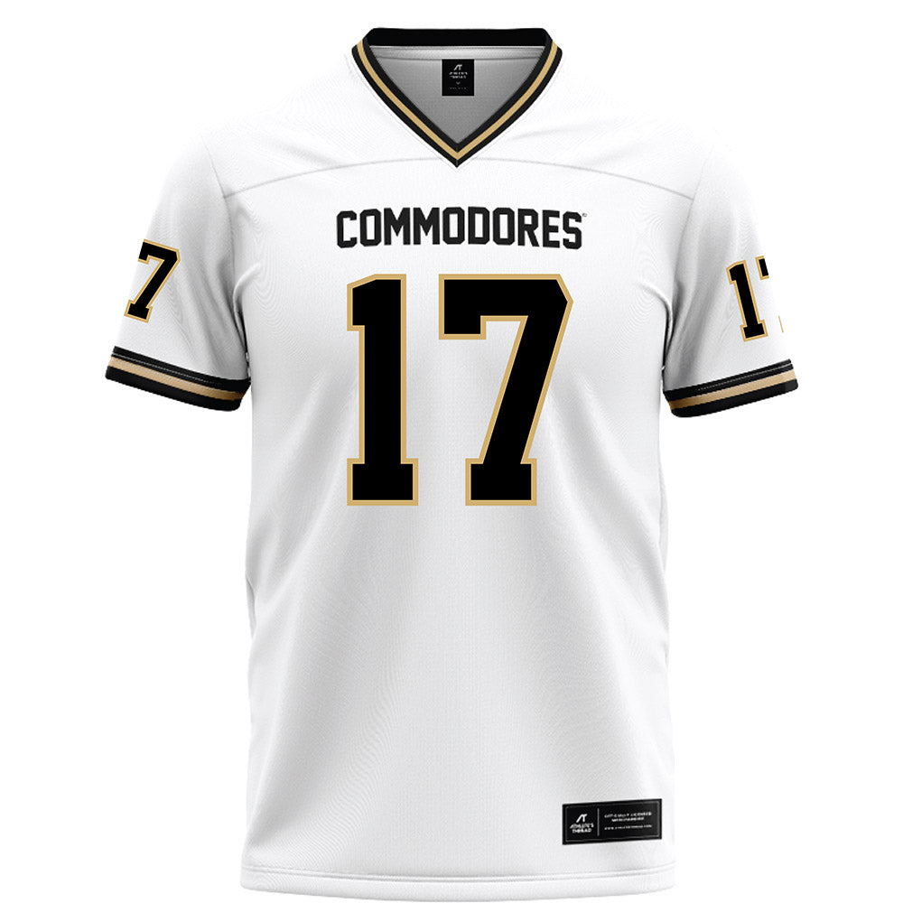 Vanderbilt - NCAA Football : Mark Davis - White Football Jersey-0