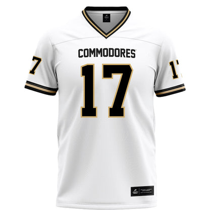Vanderbilt - NCAA Football : Mark Davis - White Football Jersey-0