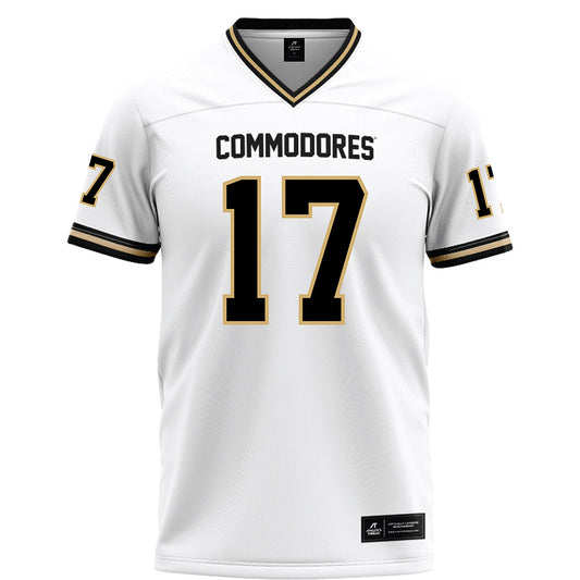 Vanderbilt - NCAA Football : Mark Davis - White Football Jersey-0