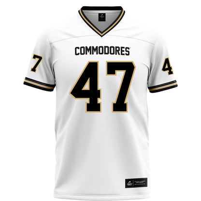 Vanderbilt - NCAA Football : Justin Dewers - White Football Jersey-0