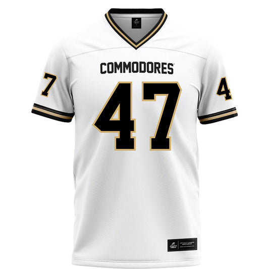 Vanderbilt - NCAA Football : Justin Dewers - White Football Jersey-0