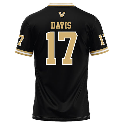 Vanderbilt - NCAA Football : Mark Davis - Black Football Jersey-1