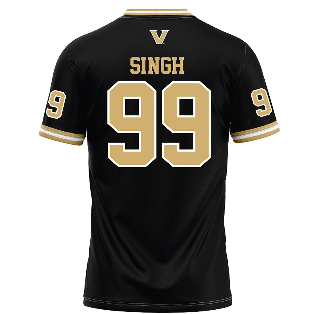 Vanderbilt - NCAA Football : Joshua Singh - Black Football Jersey-1