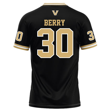 Vanderbilt - NCAA Football : Trudell Berry - Black Football Jersey-1