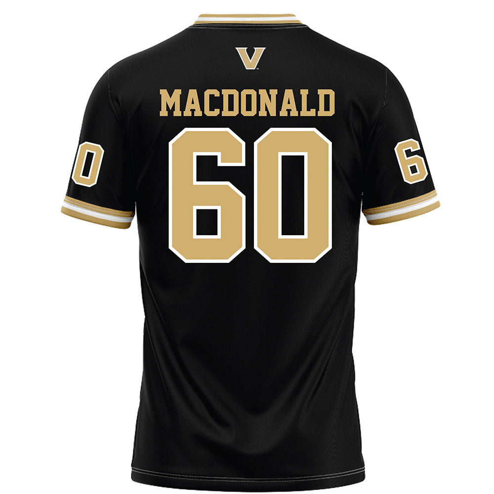 Vanderbilt - NCAA Football : Duncan MacDonald - Black Football Jersey-1