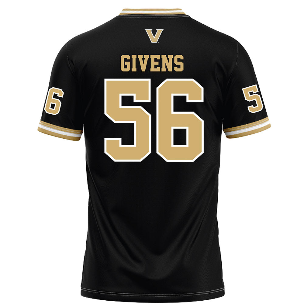 Vanderbilt - NCAA Football : Gunner Givens - Black Football Jersey-1