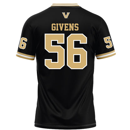 Vanderbilt - NCAA Football : Gunner Givens - Black Football Jersey-1