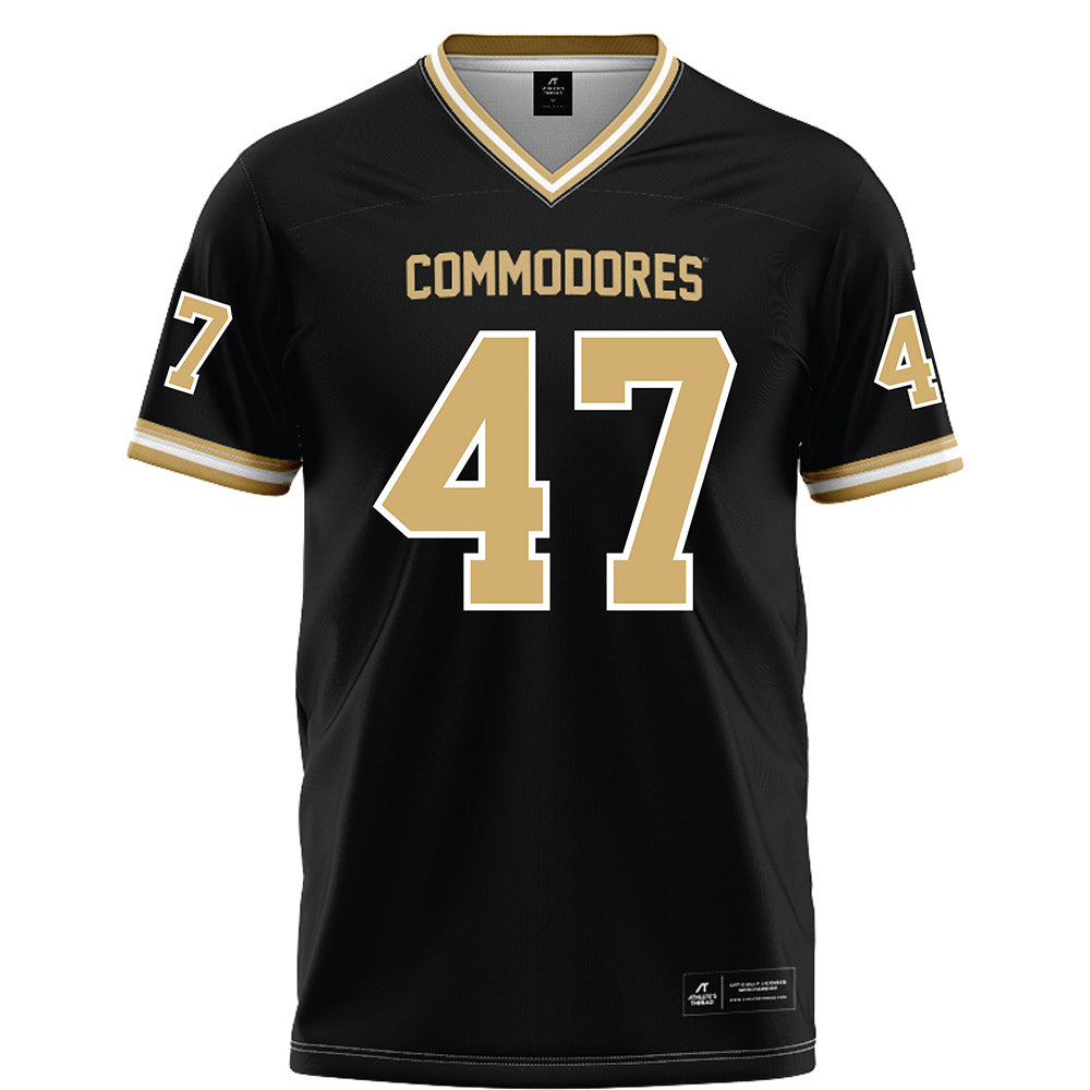 Vanderbilt - NCAA Football : Justin Dewers - Black Football Jersey-0