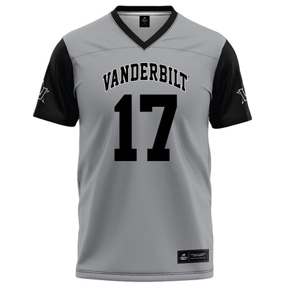 Vanderbilt - NCAA Football : Mark Davis - Grey Football Jersey-0