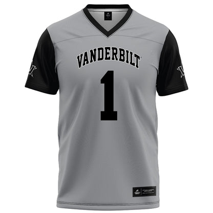 Vanderbilt - NCAA Football : Trent Hudson - Grey Football Jersey-0