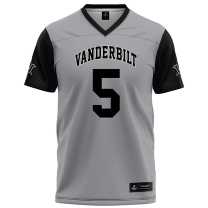 Vanderbilt - NCAA Football : Richie Hoskins V - Grey Football Jersey