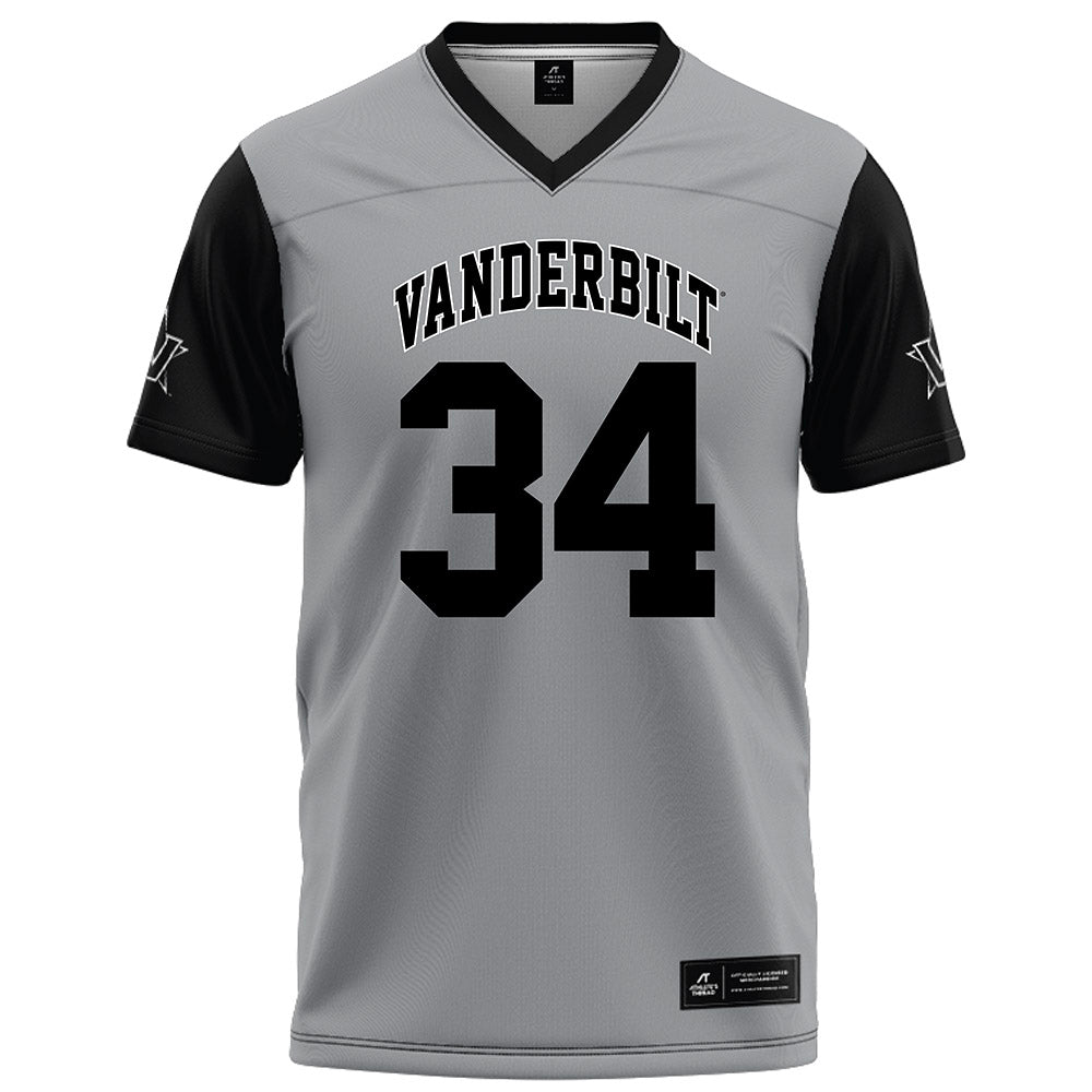Vanderbilt - NCAA Football : Austin Howard - Grey Football Jersey-0