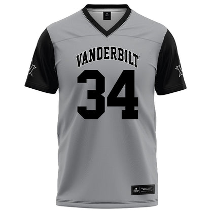 Vanderbilt - NCAA Football : Austin Howard - Grey Football Jersey-0