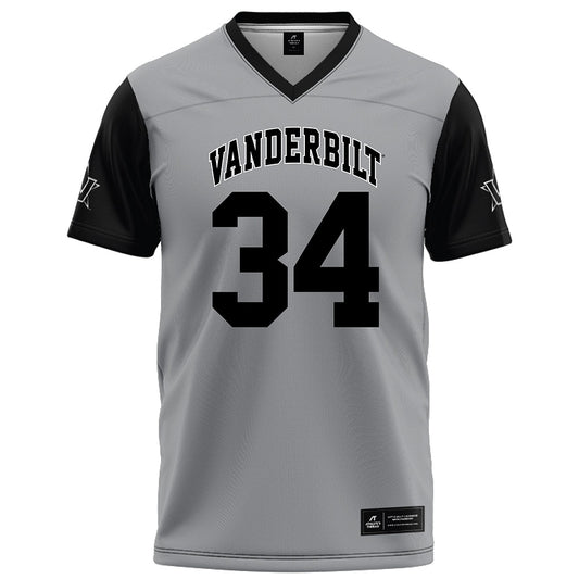 Vanderbilt - NCAA Football : Austin Howard - Grey Football Jersey-0