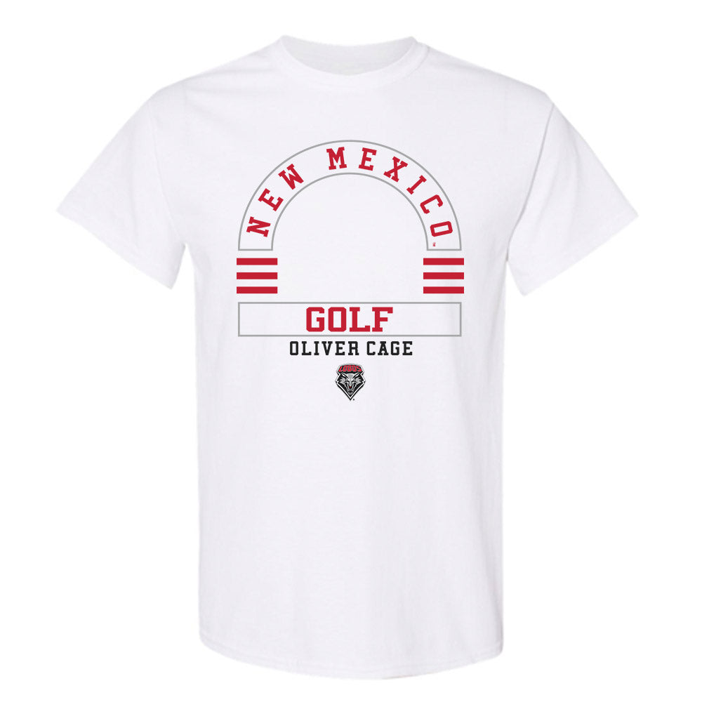 New Mexico - NCAA Men's Golf : Oliver Cage - Classic Fashion Shersey T-Shirt-0