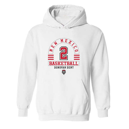 New Mexico - NCAA Men's Basketball : Donovan Dent - Classic Fashion Shersey Hooded Sweatshirt-0