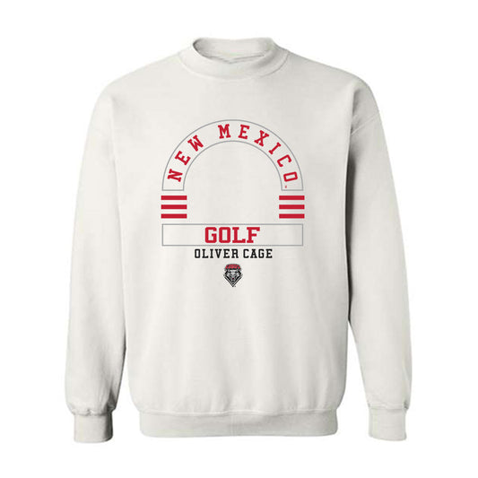 New Mexico - NCAA Men's Golf : Oliver Cage - Classic Fashion Shersey Crewneck Sweatshirt-0