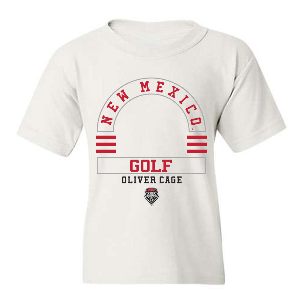 New Mexico - NCAA Men's Golf : Oliver Cage - Classic Fashion Shersey Youth T-Shirt-0