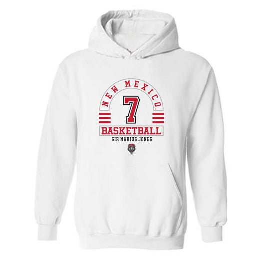 New Mexico - NCAA Men's Basketball : Sir Marius Jones - Classic Fashion Shersey Hooded Sweatshirt-0