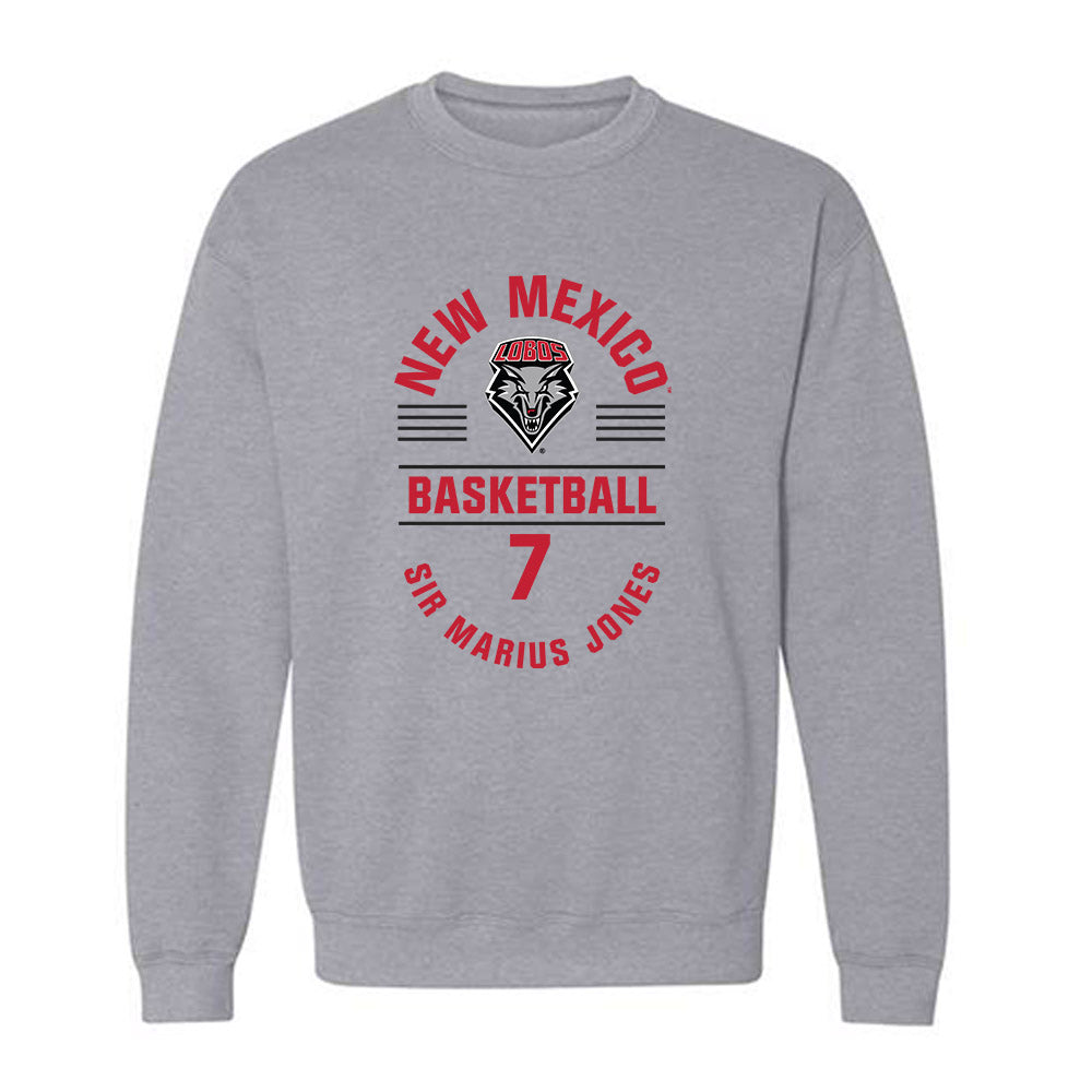 New Mexico - NCAA Men's Basketball : Sir Marius Jones - Classic Fashion Shersey Crewneck Sweatshirt-0