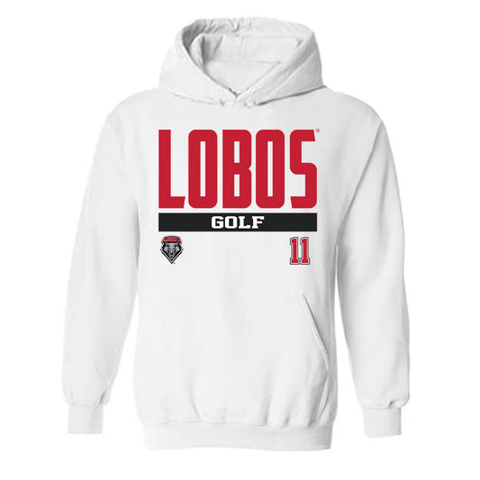 New Mexico - NCAA Men's Golf : Valentin Luna - Classic Fashion Shersey Hooded Sweatshirt-0