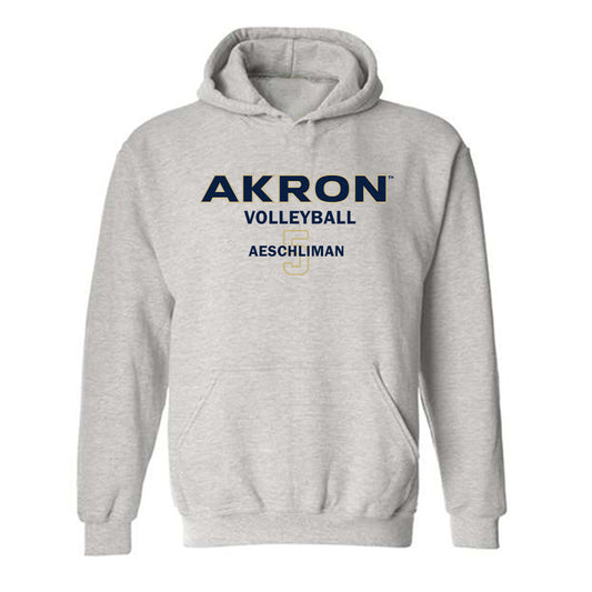 Akron - NCAA Women's Volleyball : Jordyn Aeschliman - Classic Fashion Shersey Hooded Sweatshirt-0