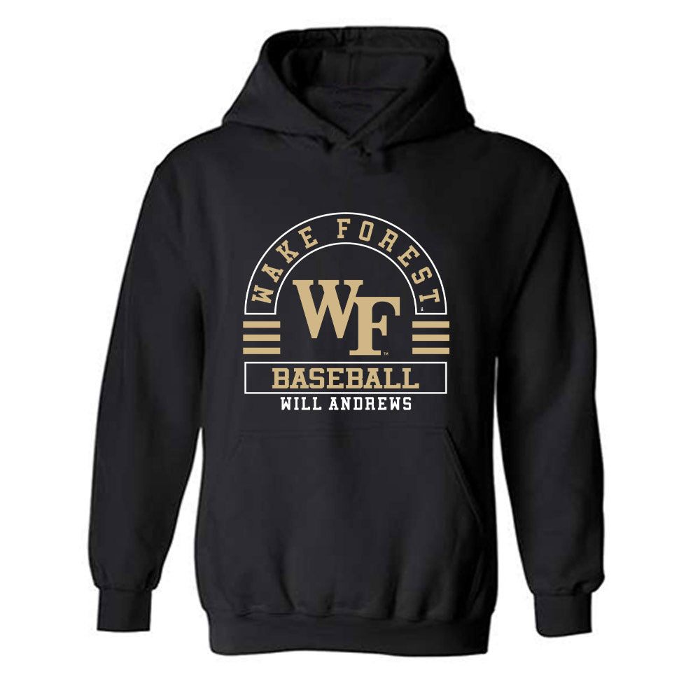 Wake Forest - NCAA Baseball : Will Andrews - Classic Fashion Shersey Hooded Sweatshirt