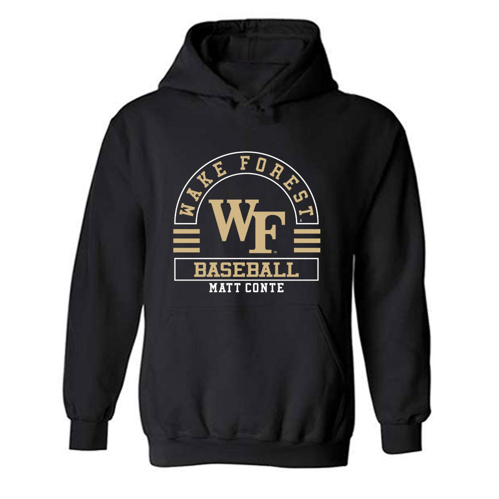 Wake Forest - NCAA Baseball : Matt Conte - Classic Fashion Shersey Hooded Sweatshirt-0