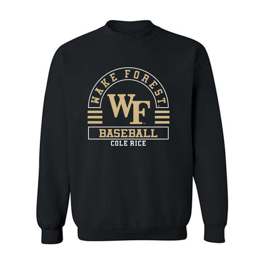 Wake Forest - NCAA Baseball : Cole Rice - Classic Fashion Shersey Crewneck Sweatshirt-0