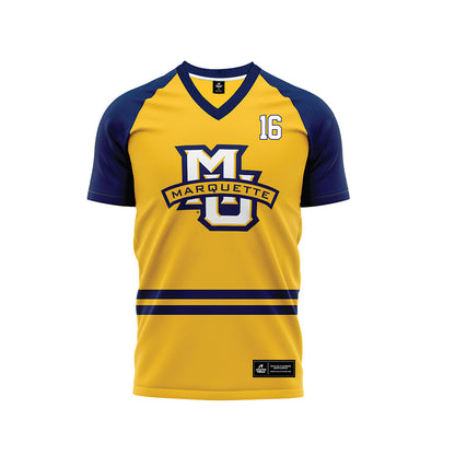 Marquette - NCAA Men's Soccer : Grant Locker - Gold Soccer Jersey