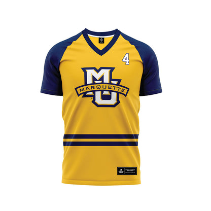 Marquette - NCAA Men's Soccer : Andreas Fotland - Gold Soccer Jersey-0