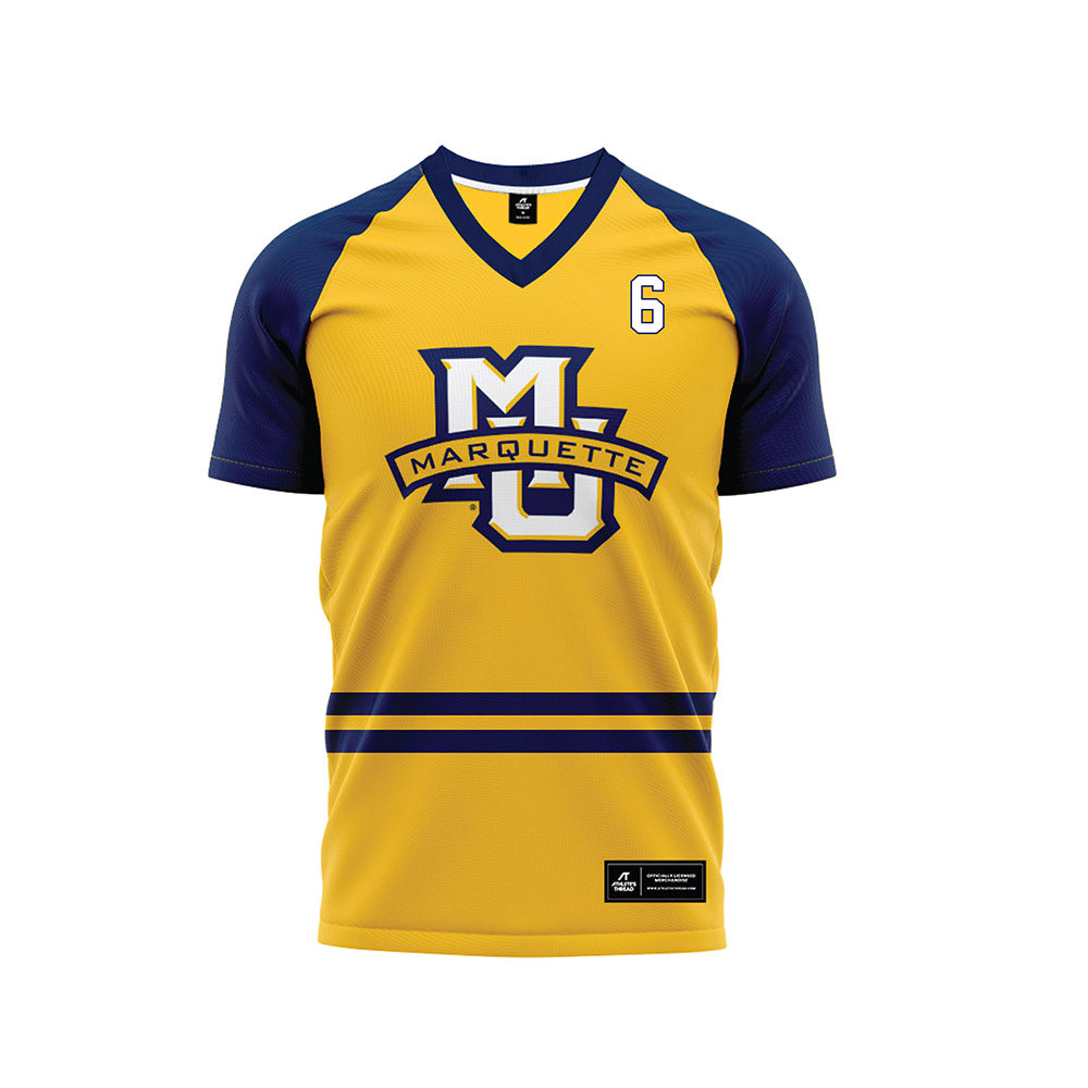 Marquette - NCAA Men's Soccer : Mateo Stoka - Gold Soccer Jersey-0