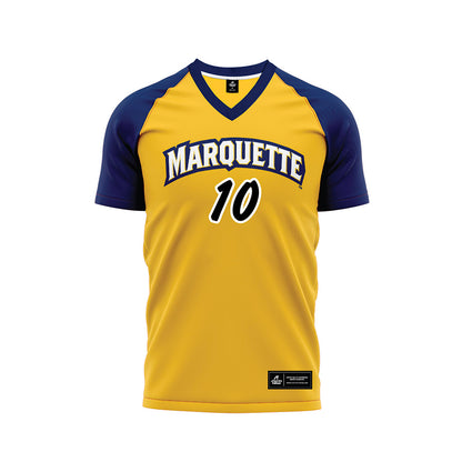 Marquette - NCAA Women's Soccer : Jocelyn Leigh - Gold Soccer Jersey-0