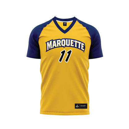 Marquette - NCAA Women's Soccer : Paige Dziedzic - Gold Soccer Jersey-0
