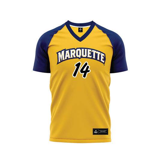 Marquette - NCAA Women's Soccer : Mia Eickmann - Gold Soccer Jersey-0