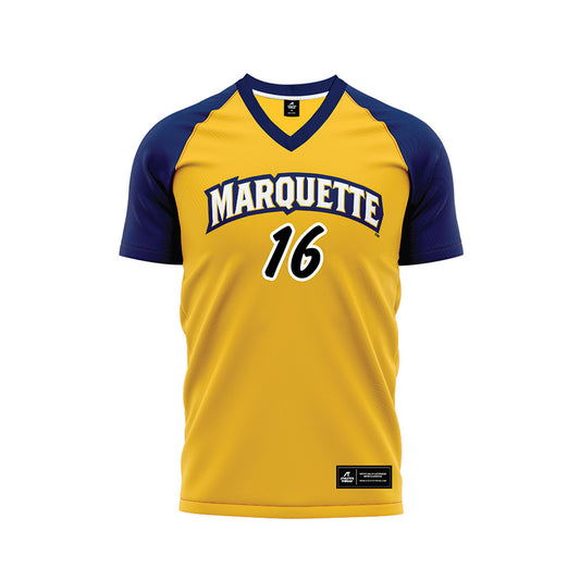 Marquette - NCAA Women's Soccer : Olivia Hernandez - Gold Soccer Jersey-0