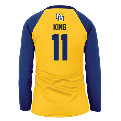 Marquette - NCAA Women's Volleyball : Amaria King - Gold Volleyball Jersey-1
