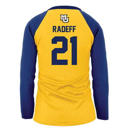Marquette - NCAA Women's Volleyball : Elena Radeff - Gold Volleyball Jersey-1