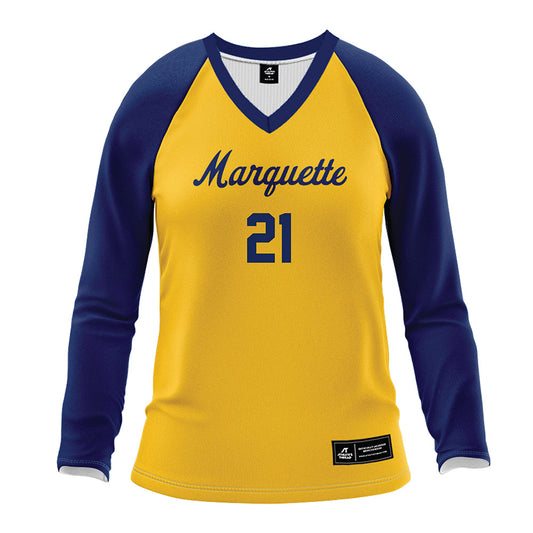 Marquette - NCAA Women's Volleyball : Elena Radeff - Gold Volleyball Jersey-0