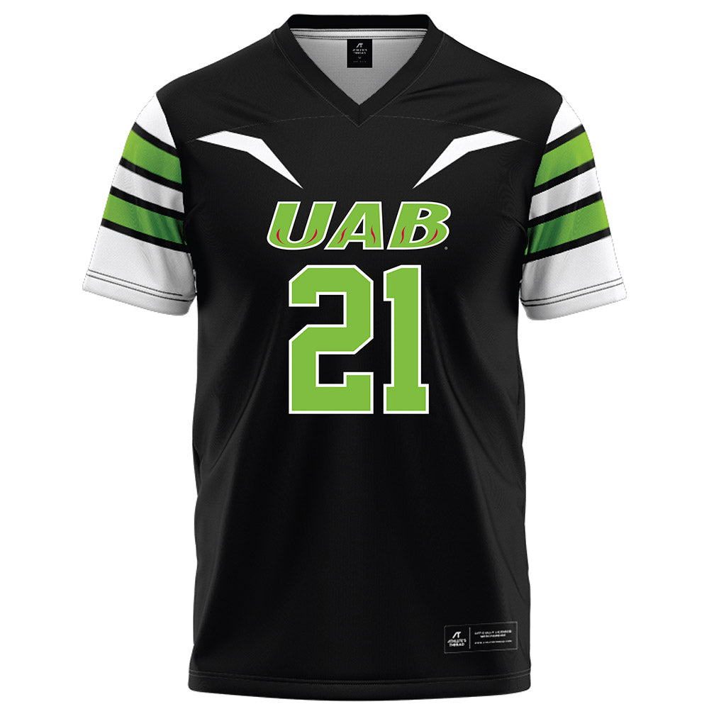 UAB - NCAA Football : Troy Jakubec - Black Football Jersey