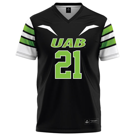 UAB - NCAA Football : Troy Jakubec - Black Football Jersey