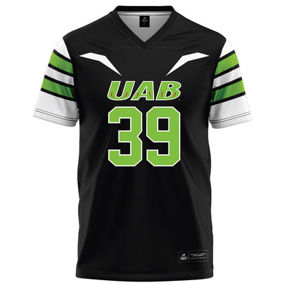 UAB - NCAA Football : Jonah Delange - Black Football Jersey