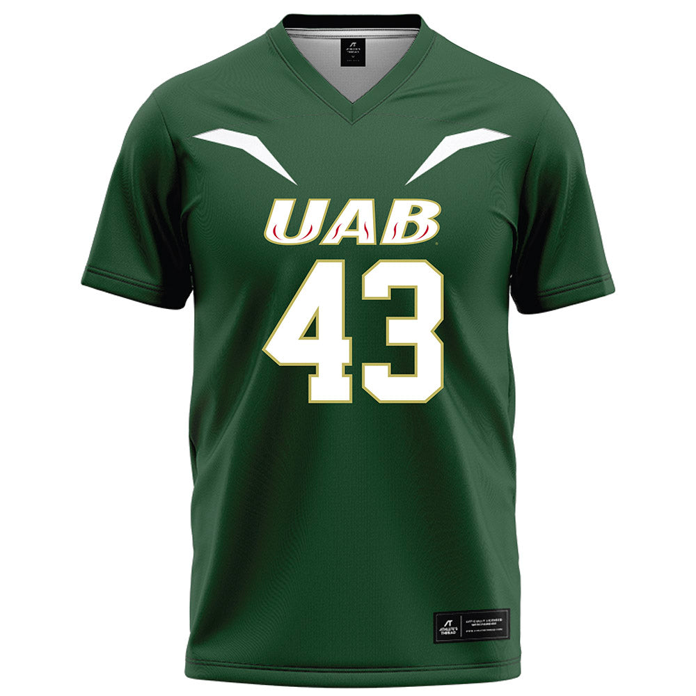 UAB - NCAA Football : Evan Bishop - Green Football Jersey