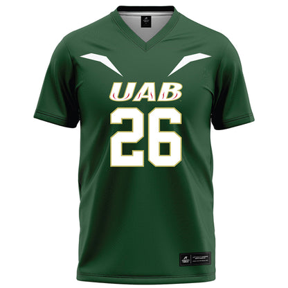 UAB - NCAA Football : Tylan McNichols - Green Football Jersey