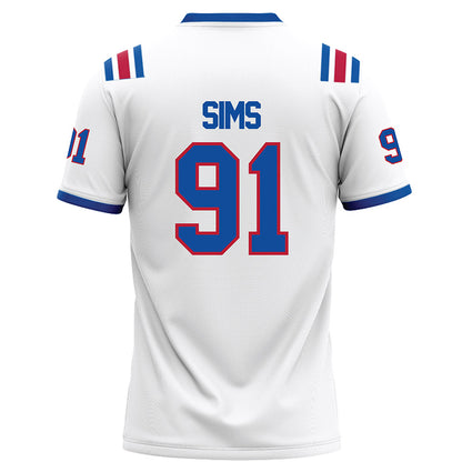 LA Tech - NCAA Football : Caleb Sims - White Football Jersey-1